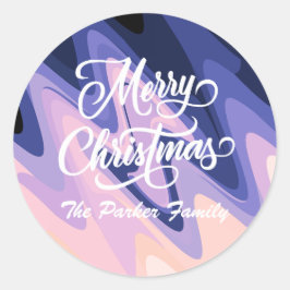 Adesivo Redondo Feliz Natal Roxo Nadinhos personalizam