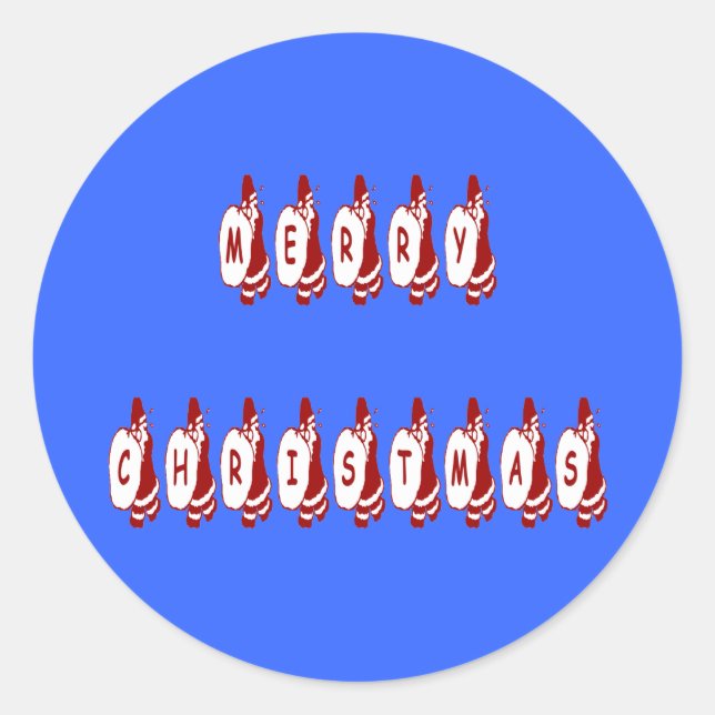 Adesivo Redondo Feliz Natal Santa Claus Font (Frente)