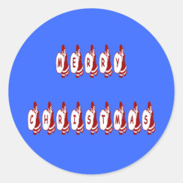 Adesivo Redondo Feliz Natal Santa Claus Font