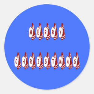 Adesivo Redondo Feliz Natal Santa Claus Font