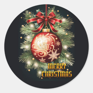 Adesivo Redondo Feliz Natal Saudação