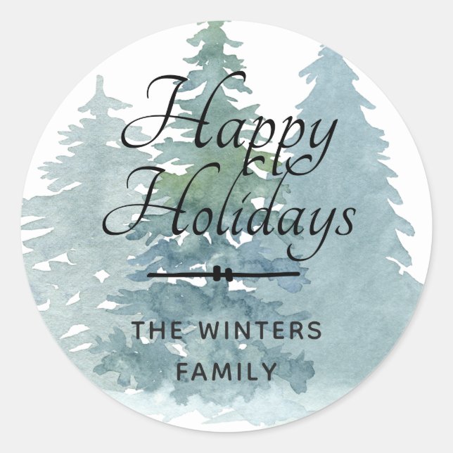 Adesivo Redondo Feliz Natal - Selo de Envelope Personalizado (Frente)