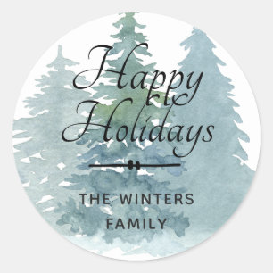 Adesivo Redondo Feliz Natal - Selo de Envelope Personalizado