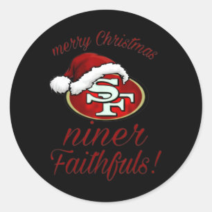 Adesivo Redondo Feliz Natal Sf 49 Niner Faithfuls