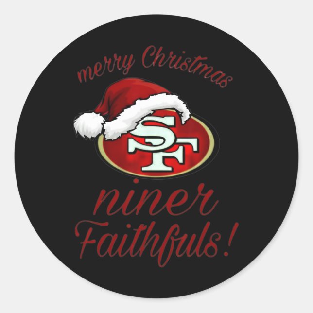 Adesivo Redondo Feliz Natal Sf 49 Niner Faithfuls (Frente)
