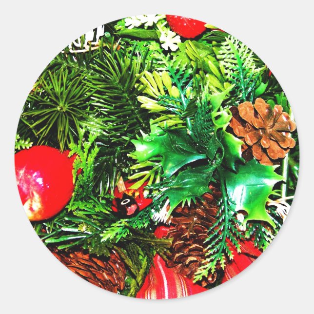 Adesivo Redondo Feliz Natal_ Sticker (Frente)