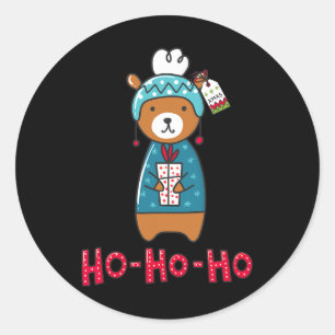 Adesivo Redondo Feliz Natal T - Feliz Família Xmas Tee Gif