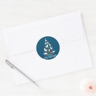 Adesivo Redondo Feliz Natal T Rex Crianças Engraçado Natal
