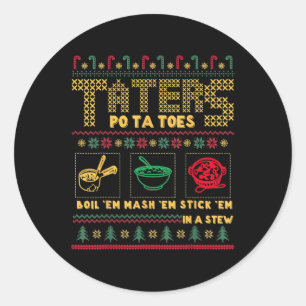 Adesivo Redondo Feliz Natal Taternizadores Batatas Frio Natal