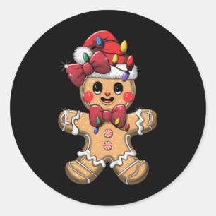 Adesivo Redondo Feliz Natal Tee Gingercake Papais noeis pijamas Gi