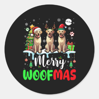 Adesivo Redondo Feliz Natal Três Papais noeis Elf Labrador Retr