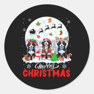 Adesivo Redondo Feliz Natal Três Papais noeis Elf Reindeer Bernedo