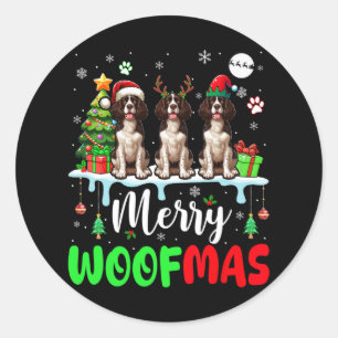 Adesivo Redondo Feliz Natal Três Papais noeis Inglês Springer