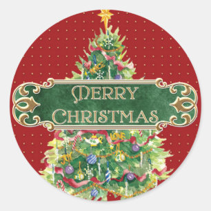 Adesivo Redondo Feliz Natal - Trilha Dourada das Estrelas de Árvor