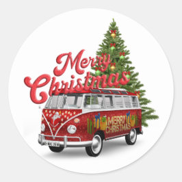 Adesivo Redondo Feliz Natal Van