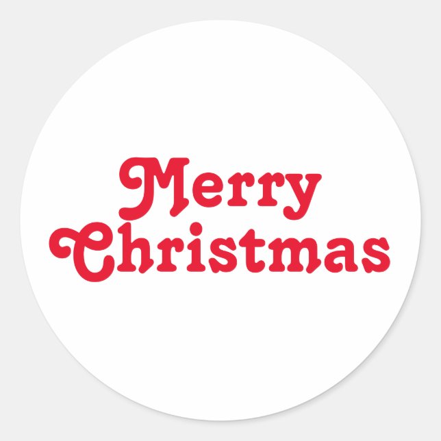 Adesivo Redondo Feliz Natal vermelho e branco (Frente)