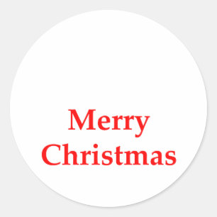 Adesivo Redondo Feliz Natal Vermelho O MUSEUM Zazzle Dons