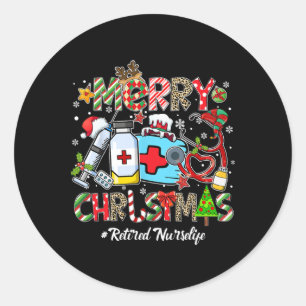 Adesivo Redondo Feliz Natal Vida de Enfermeira Aposentada Homens M