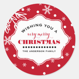 Adesivo Redondo Feliz Natal. Vinhetas de Natal Personalizadas