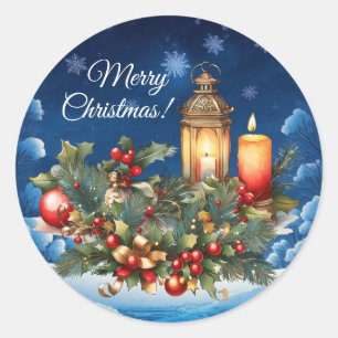 Adesivo Redondo Feliz Natal Vinyl Sticker