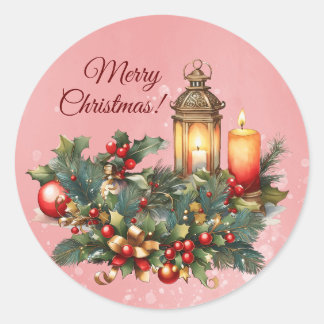 Adesivo Redondo Feliz Natal Vinyl Sticker