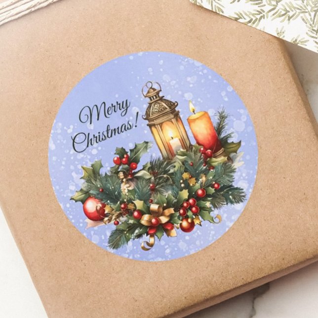 Adesivo Redondo Feliz Natal Vinyl Sticker (Criador carregado)