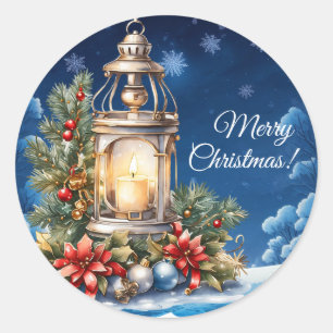 Adesivo Redondo Feliz Natal Vinyl Sticker