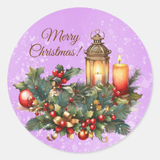 Adesivo Redondo Feliz Natal Vinyl Sticker