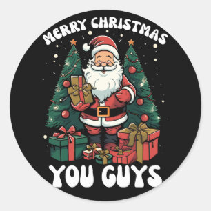 Adesivo Redondo Feliz Natal Você Cara Papai Noel