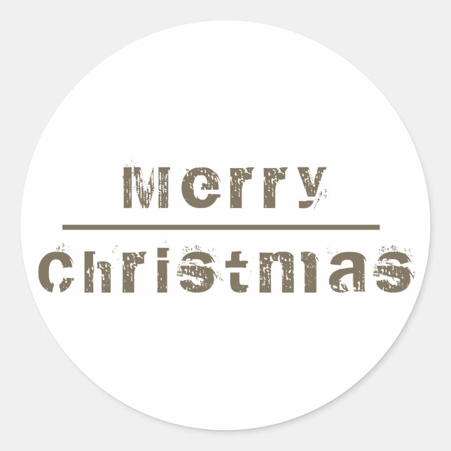 Adesivo Redondo Feliz Natal White e Cinza Feriado (Frente)