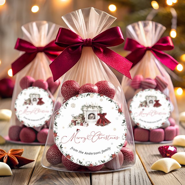 Adesivo Redondo Feliz Natal Winter (Criador carregado)