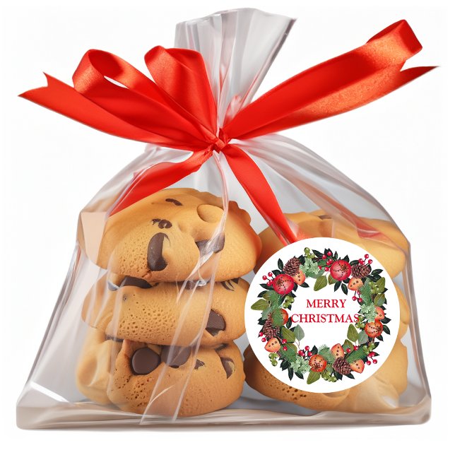 Adesivo Redondo Feliz Natal Wreath (Criador carregado)