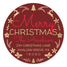 Feliz Natal Wreath Dourado Russo RSVP Burgundy