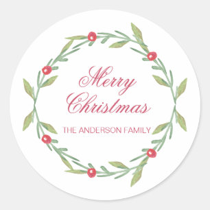 Adesivo Redondo Feliz Natal Wreath Sticker design