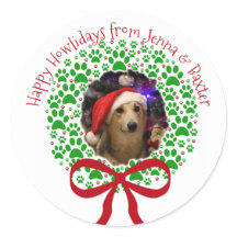 Feliz Natalzinho Impressão de Pata de Natal Coroa 