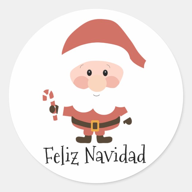 Adesivo Redondo Feliz Navidad (Frente)