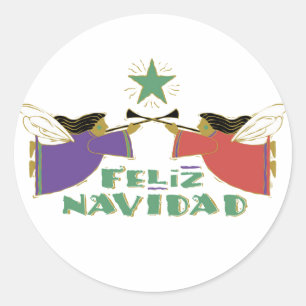 Adesivo Redondo Feliz Navidad