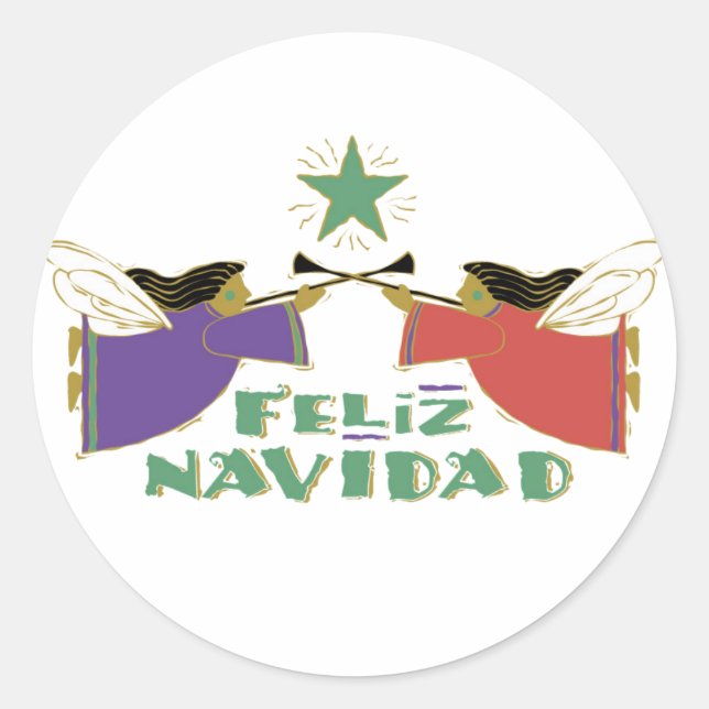 Adesivo Redondo Feliz Navidad (Frente)