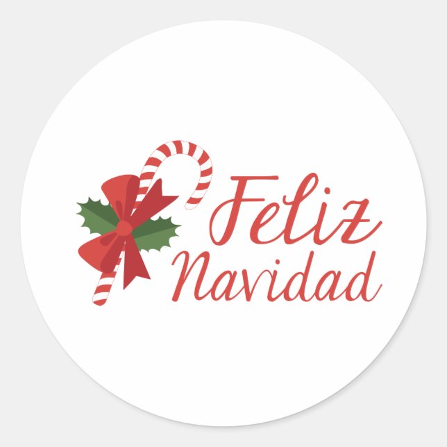 Adesivo Redondo Feliz Navidad (Frente)