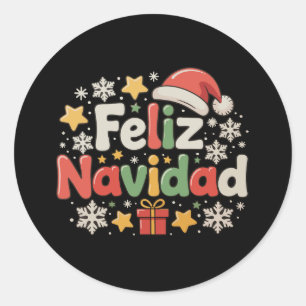Adesivo Redondo Feliz Navidad Espanhol Mexicano Feliz Natal