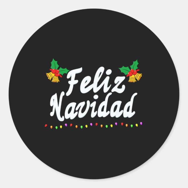 Adesivo Redondo Feliz Navidad Família Homens Mulheres Filhos Mexic (Frente)