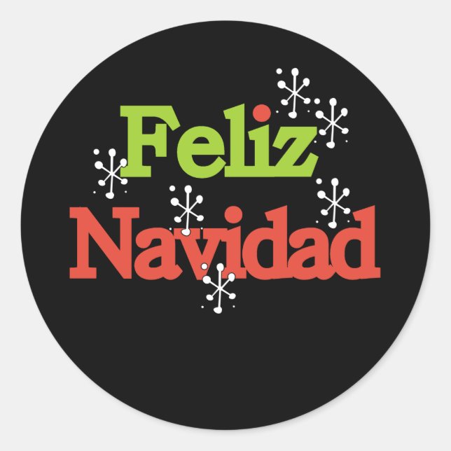 Adesivo Redondo Feliz Navidad Felry Natal (Frente)
