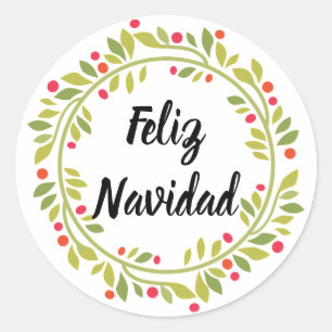 Adesivo Redondo Feliz Navidad Foliday Natal