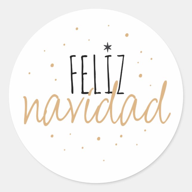 Adesivo Redondo Feliz Navidad Natal (Frente)