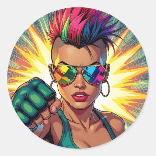 Adesivo Redondo Feliz Orgulho! Lgbtqia+ Mês