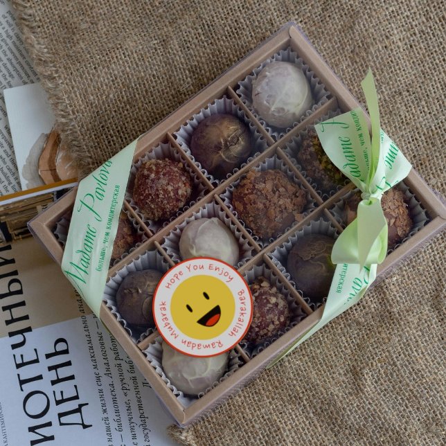 Adesivo Redondo Feliz ovo Fried para você se divertir em Ramadã (Happy Ramadan! Hope you enjoy! )