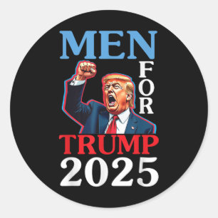 Adesivo Redondo Feliz Pai Homens Para Trump 2025 Pai Papa Hus