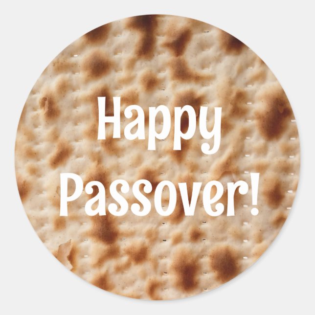 Adesivo Redondo Feliz Passover Matzah Sticker (Frente)