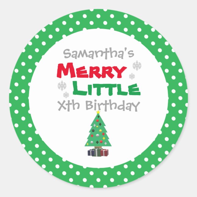 Adesivo Redondo Feliz pequeno aniversário (Frente)