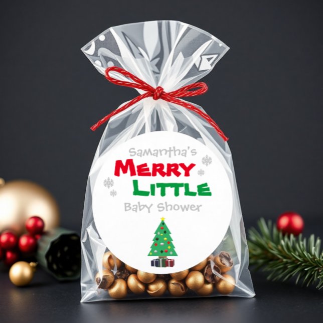 Adesivo Redondo Feliz pequeno Chá de fraldas (Criador carregado)